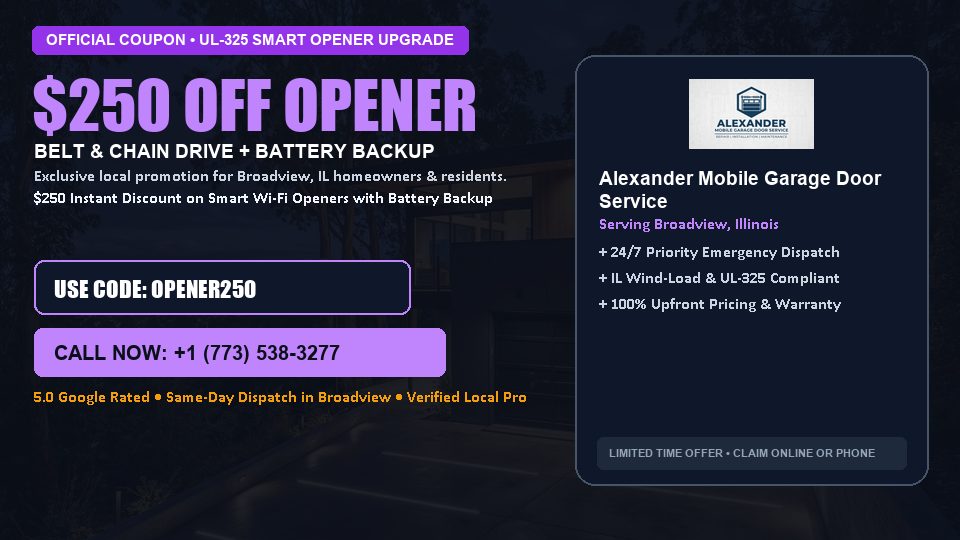 Alexander Mobile Garage Door Service $250 OFF Premium LiftMaster Opener Installation